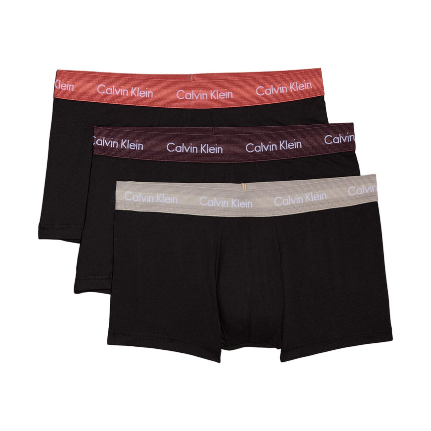 Calvin Klein Low Rise Trunk 3PK Cotton Stretch - Erkek B- Rock Ridge/Fudge/Bruchetta Wbs