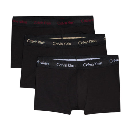 Calvin Klein Low Rise Trunk 3PK Cotton Stretch - Erkek B- Rumba/White/Safari Logos