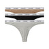 Calvin Klein Thong 3PK Modern Logo - Kadın Black/Grey Heather/Cafe Fun