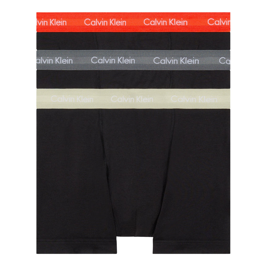 Calvin Klein Trunk 3PK Cotton Stretch - Erkek B- Cher Ks/Eiffle Twr/Moss Gr Wbs