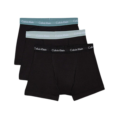 Calvin Klein Trunk 3PK Cotton Stretch - Erkek B- Black/Shade/Slate Turq Wbs