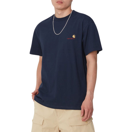 Carhartt WIP S/S American Script Erkek T-Shirt Air Force Blue