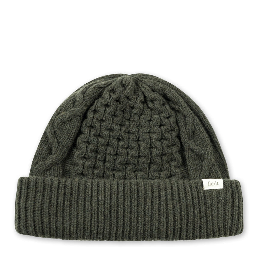 Forét Hybrid Cable Beanie Dark Moss