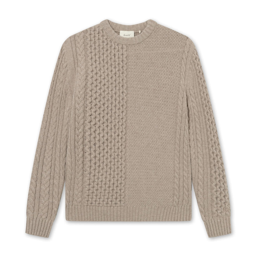 Forét Hybrid Cable Erkek Knit Kazak Khaki