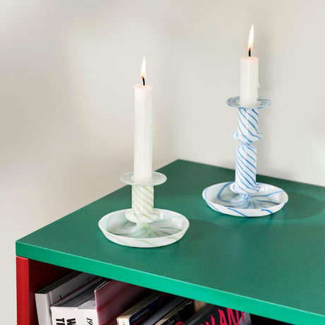 HAY Design - Flare Stripe Milk Candleholder Medium - vitruta