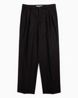 Norse Projects Benn Relaxed Cotton Wool Twill Pleated Erkek Pantolon Black