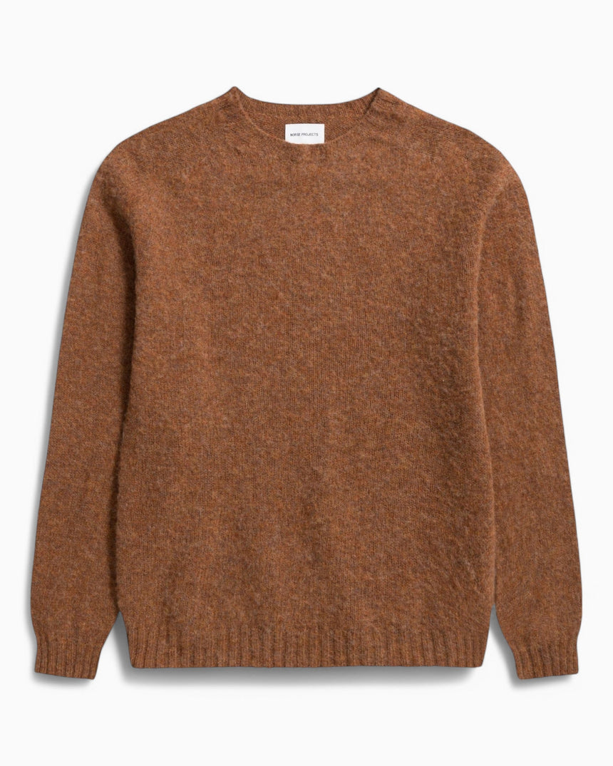 Norse Projects Birnir Brushed Lambswool Erkek Kazak Burnt Orange