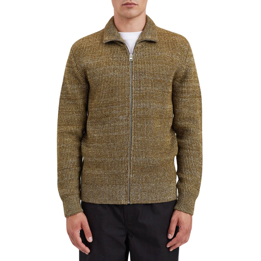 Norse Projects Hagen Wool Cotton Rib Full Zip Erkek Ceket Sitka Green