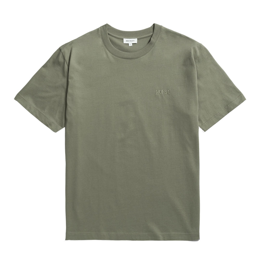 Norse Projects Johannes Organic NORSE Logo T-Shirt Sediment Green