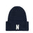 Norse Projects Merino Lambswool Rib N Logo Beanie Dark Navy