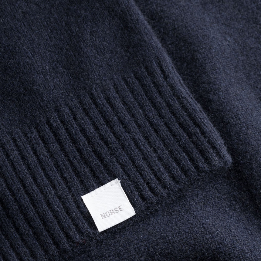 Norse Projects Norse Standard Merino Lambswool Polo Erkek Kazak Dark Navy