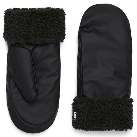 Rains Puffer Fleece Mittens Black