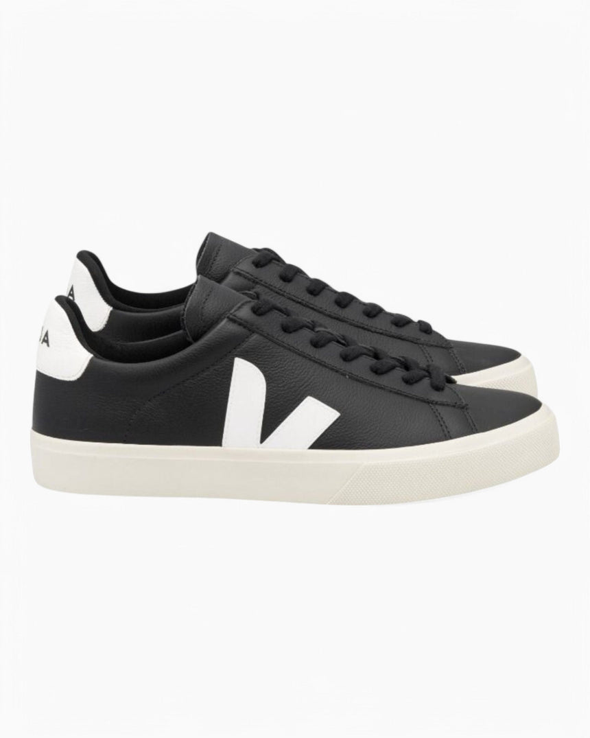 VEJA Campo Chromefree Leather Erkek Sneaker Black/White