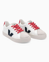 VEJA Small Esplar Laces Chromefree Leather Çocuk Sneaker Extra White/Nautico Pekin