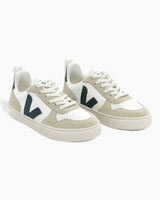 VEJA Small V-10 Laces Chromefree Leather Çocuk Sneaker Extra White/Brittany Almond