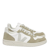 VEJA V-10 Chromefree Leather Erkek Sneaker Extra White/Natural Sahara