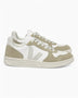 VEJA V-10 Chromefree Leather Erkek Sneaker Extra White/Natural Sahara