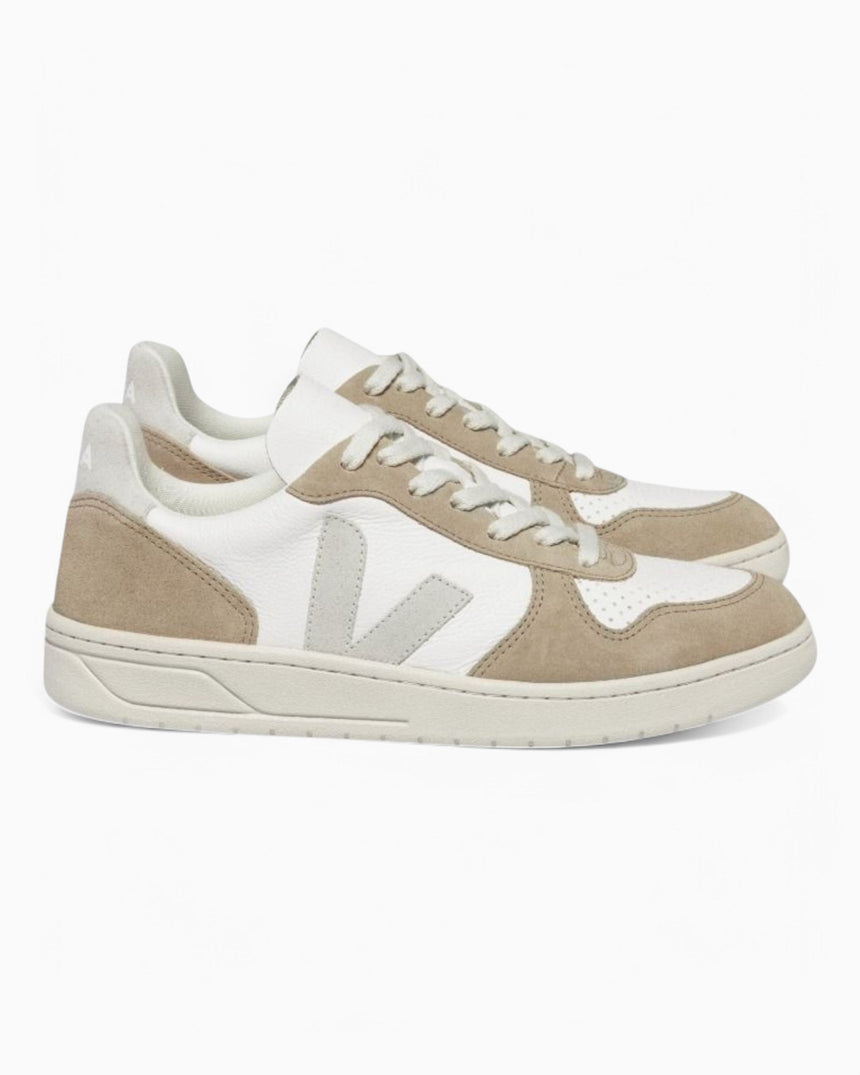 VEJA V-10 Chromefree Leather Kadın Sneaker White Natural/Sahara