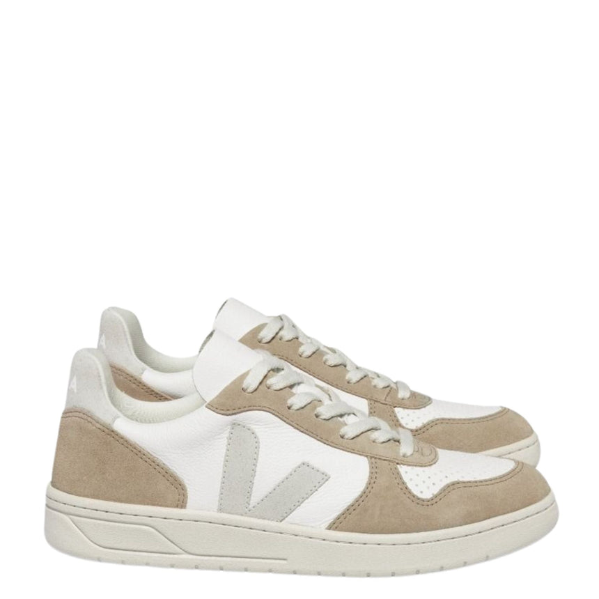 VEJA V-10 Chromefree Leather Kadın Sneaker White Natural/Sahara