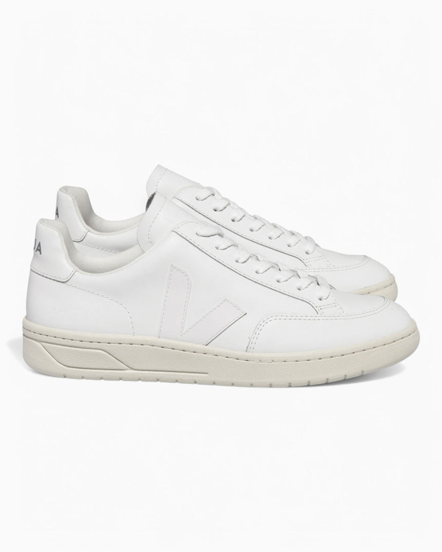 VEJA V-12 Leather Erkek Sneaker Extra White/White