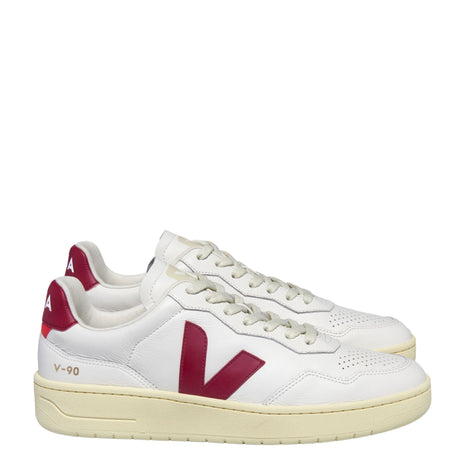 VEJA V-90 Leather Erkek Sneaker Extra White/Marsala