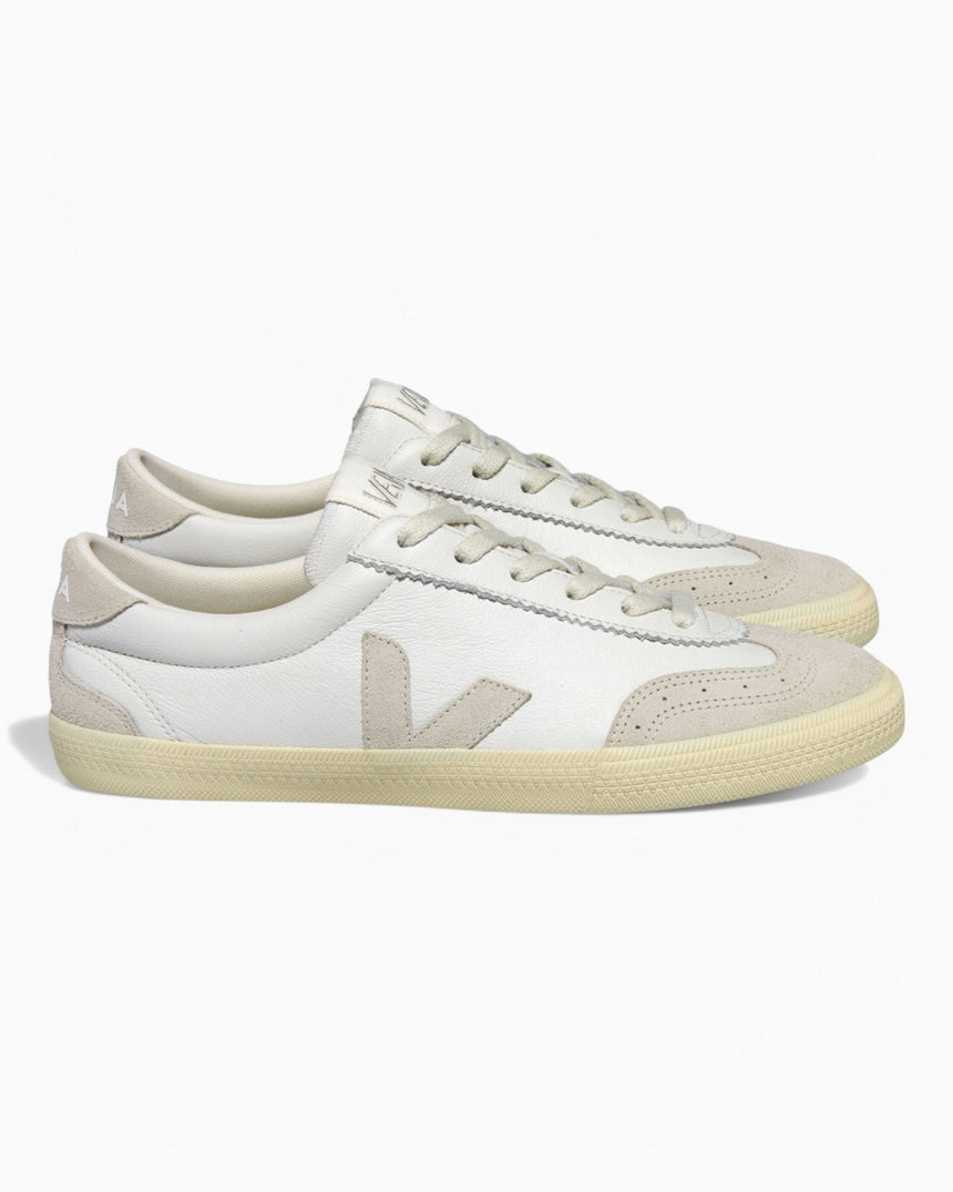 VEJA Volley Organic Traced Leather Erkek Sneaker White/Natural