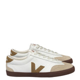 VEJA Volley Organic Traced Leather Erkek Sneaker White/Tent/Bark