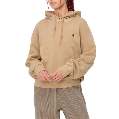 Carhartt WIP Hooded Nelson Kadın Sweatshirt Dusty H Brown Garment Dyed