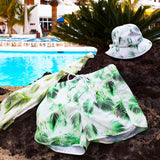 Dedicated - Bright Leaves White Swim Shorts - Vitruta