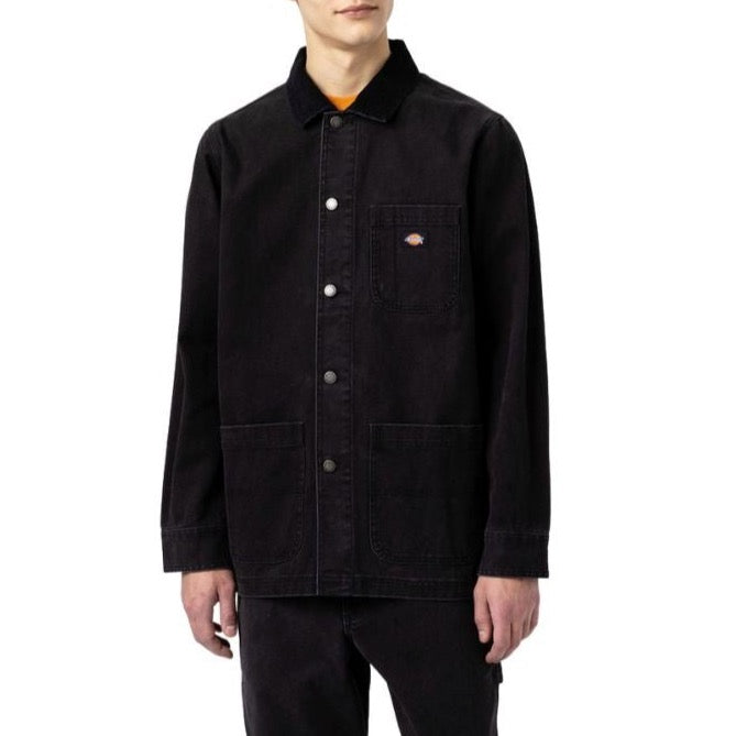 Duck Canvas Unlined Chore Men s Shirt Jacket Stone Washed Black S