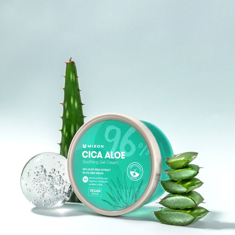 Mizon - Cica Aloe 96% Soothing Gel Cream 300g – Doğal Vegan Centella & Aloe Jeli - Vitruta