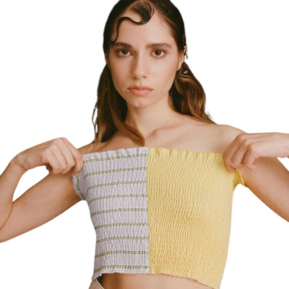 Vatka Co - Twist Top Yellow/Blue - Kadın - Vitruta
