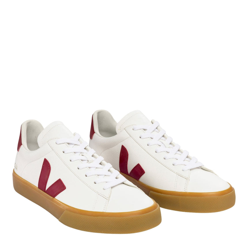 VEJA Campo Chromefree Leather Kadın Sneaker Extra White/Marsala Natural
